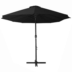 vidaXL Garden Parasol with Aluminium Pole 460x270 cm Black 3
