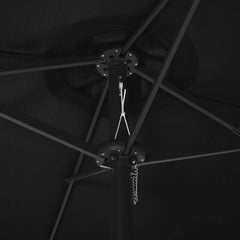 vidaXL Garden Parasol with Aluminium Pole 460x270 cm Black 5