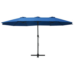 vidaXL Garden Parasol with Aluminium Pole 460x270 cm Blue 2