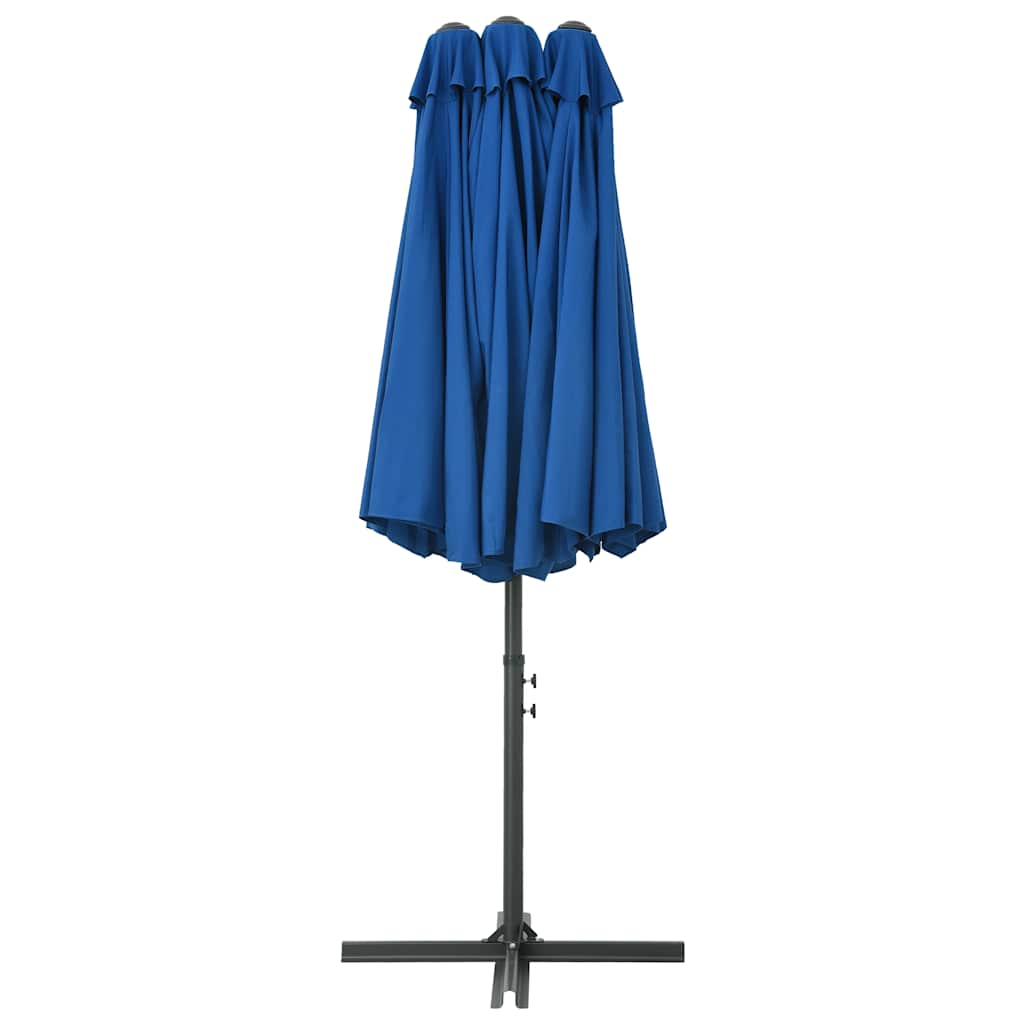 vidaXL Garden Parasol with Aluminium Pole 460x270 cm Blue 4