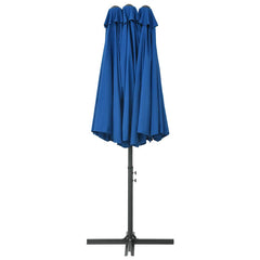 vidaXL Garden Parasol with Aluminium Pole 460x270 cm Blue 4