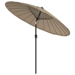 vidaXL Garden Parasol with Aluminium Pole 250 cm Taupe 3
