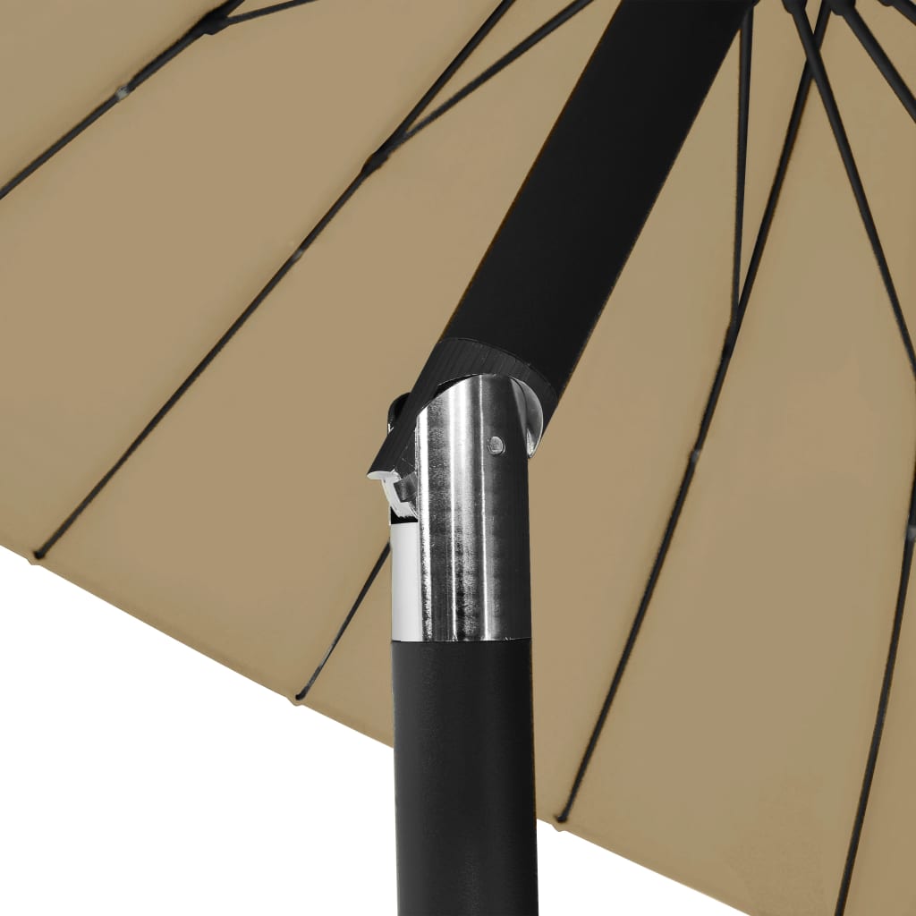 vidaXL Garden Parasol with Aluminium Pole 250 cm Taupe 6
