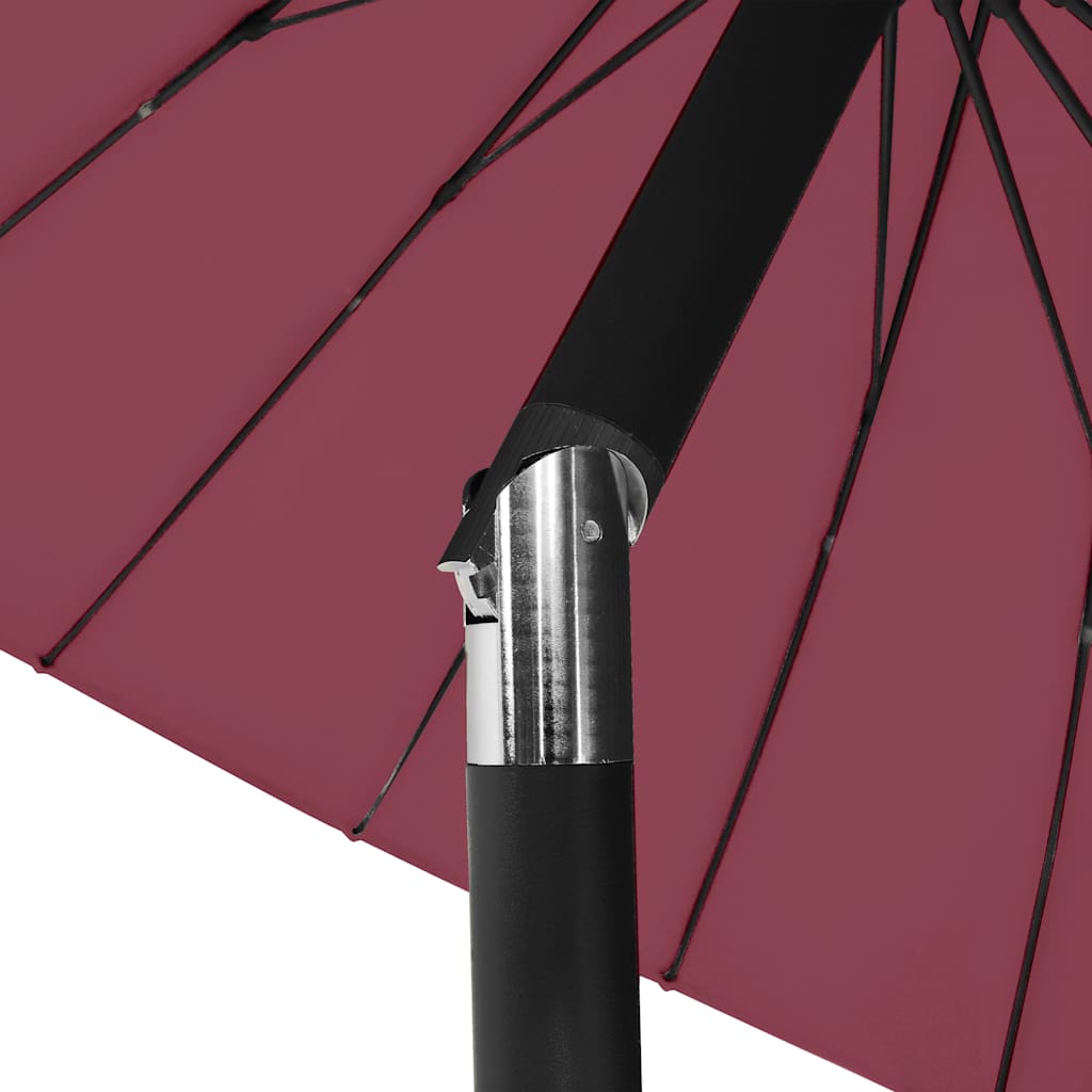vidaXL Garden Parasol with Aluminium Pole 250 cm Bordeaux Red 6
