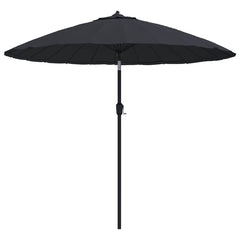 vidaXL Garden Parasol with Aluminium Pole 250 cm Black 2