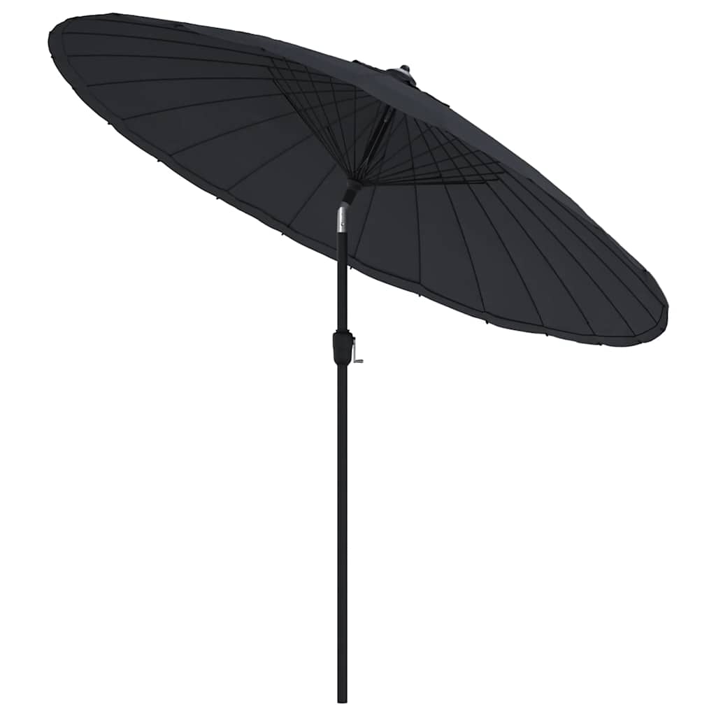 vidaXL Garden Parasol with Aluminium Pole 250 cm Black 3