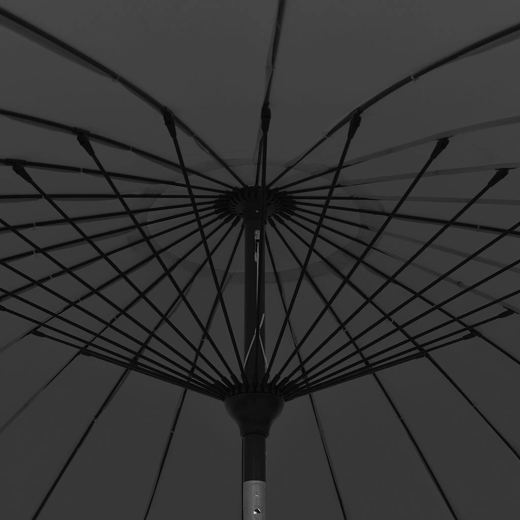vidaXL Garden Parasol with Aluminium Pole 250 cm Black 5
