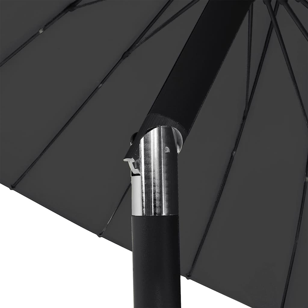 vidaXL Garden Parasol with Aluminium Pole 250 cm Black 6