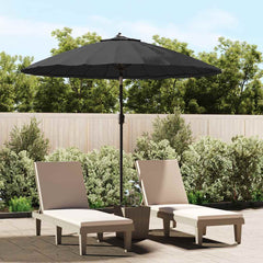 vidaXL Garden Parasol with Aluminium Pole 250 cm Black 1
