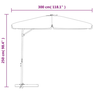 Outdoor Parasol with Steel Pole 300 cm Bordeaux Red