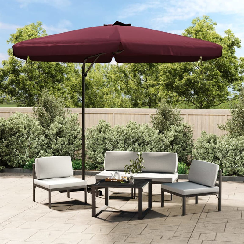 Outdoor Parasol with Steel Pole 300 cm Bordeaux Red