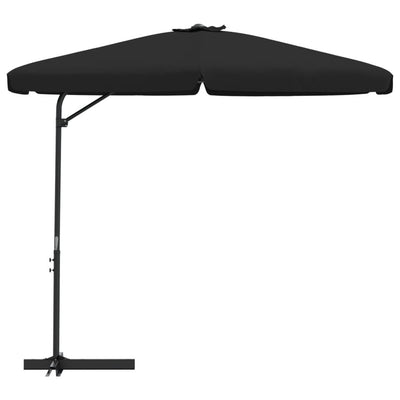 Outdoor Parasol with Steel Pole 300 cm Black