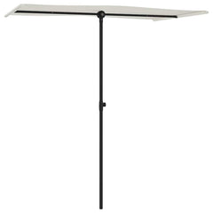 vidaXL Garden Parasol | Sand White | Aluminium | Medium | Rotatable 3