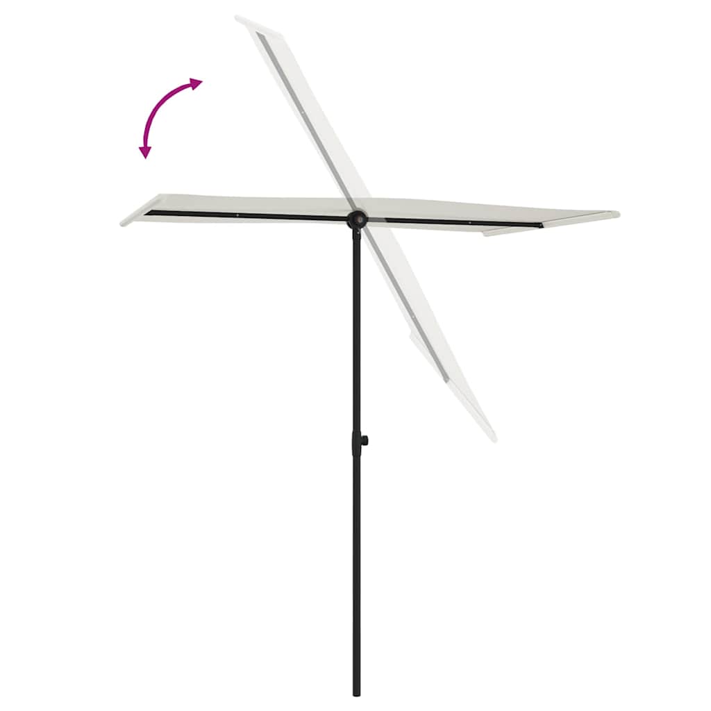 vidaXL Garden Parasol | Sand White | Aluminium | Medium | Rotatable 6
