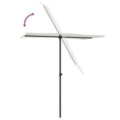 vidaXL Garden Parasol | Sand White | Aluminium | Medium | Rotatable 6
