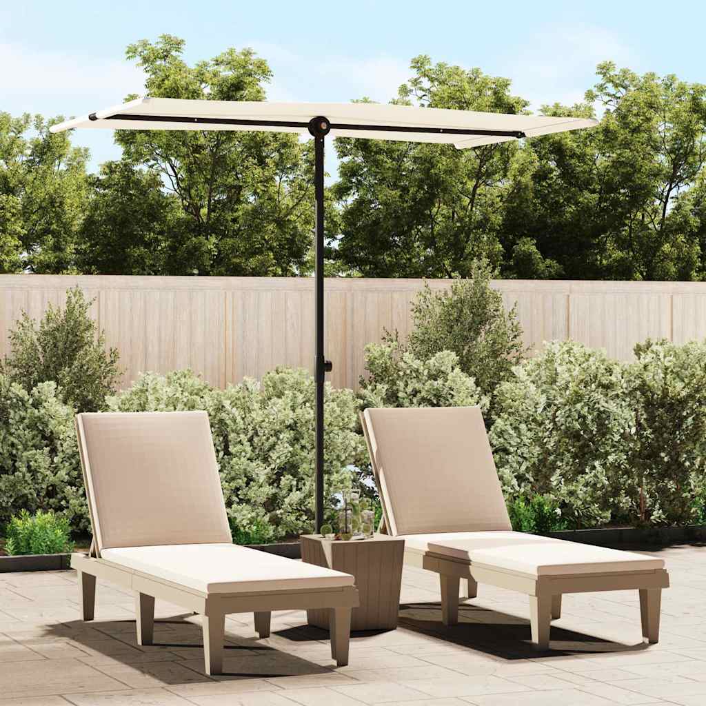 vidaXL Garden Parasol | Sand White | Aluminium | Medium | Rotatable 1