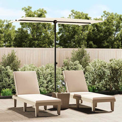 vidaXL Garden Parasol | Sand White | Aluminium | Medium | Rotatable 1