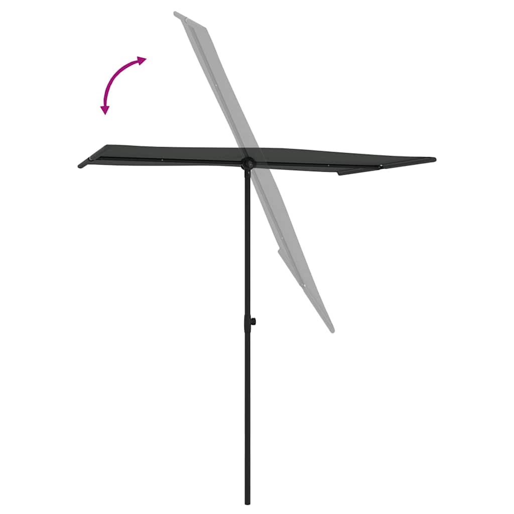 vidaXL Garden Parasol | Anthracite | Polyester, Aluminium | 180 x 110 x 208 cm 6