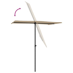 vidaXL Garden Parasol | Taupe | Polyester, Aluminium | 180x110 cm | Rotatable 6