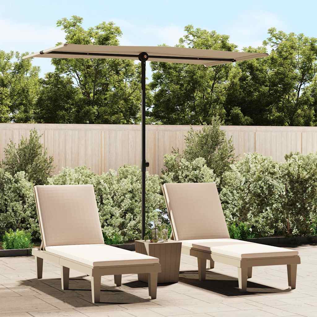 vidaXL Garden Parasol | Taupe | Polyester, Aluminium | 180x110 cm | Rotatable 1