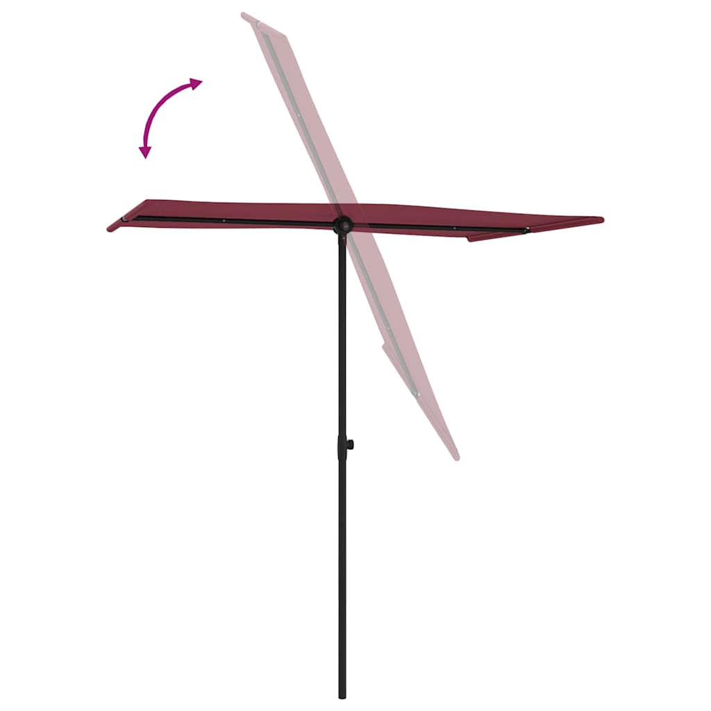 vidaXL Garden Parasol | Bordeaux Red | Polyester, Aluminium | Medium 6