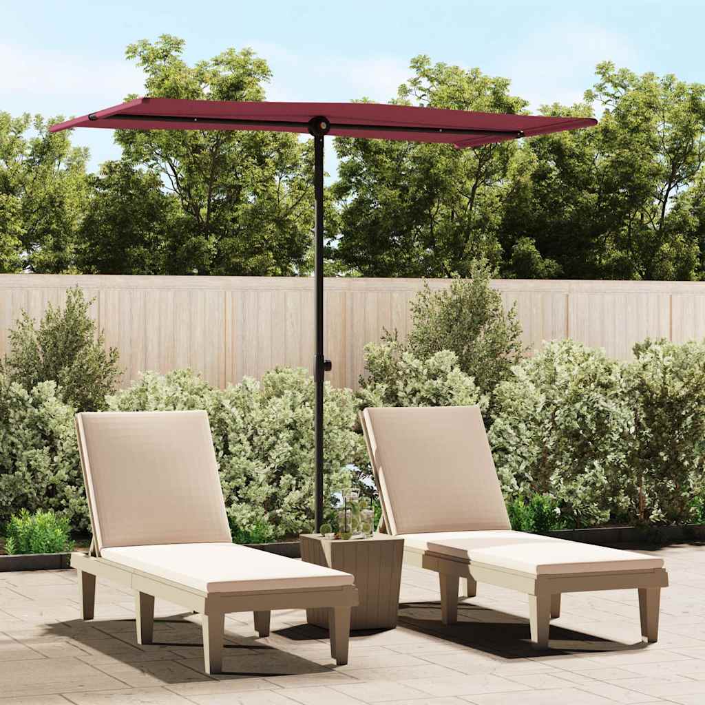 vidaXL Garden Parasol | Bordeaux Red | Polyester, Aluminium | Medium 1