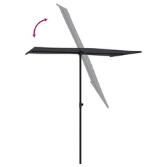 vidaXL Garden Parasol | Black | Polyester, Aluminium | Medium 6