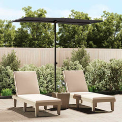 vidaXL Garden Parasol | Black | Polyester, Aluminium | Medium 1