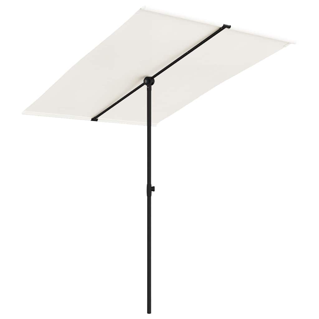vidaXL Garden Parasol with Aluminium Pole 2x1.5 m Sand White 2