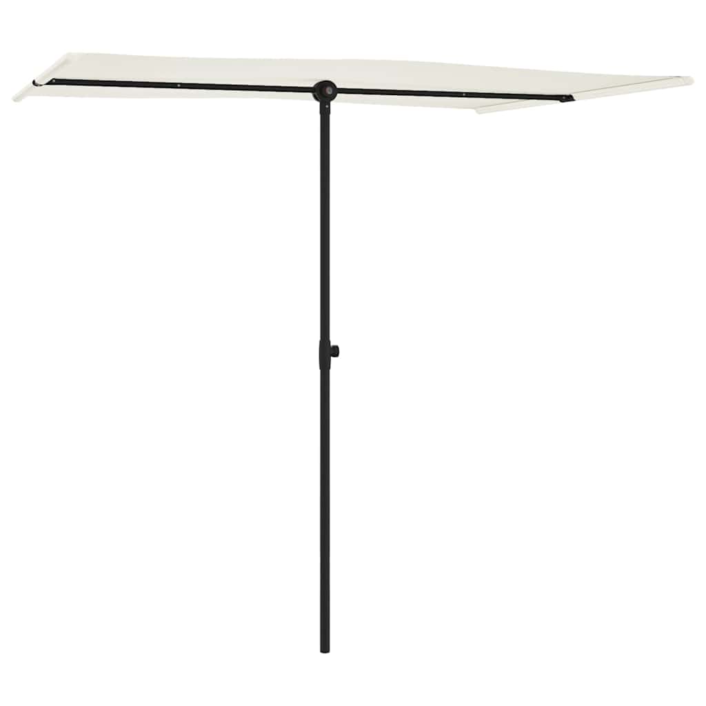 vidaXL Garden Parasol with Aluminium Pole 2x1.5 m Sand White 3