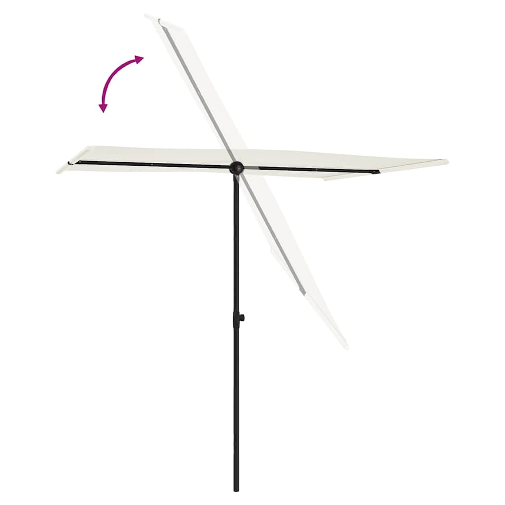 vidaXL Garden Parasol with Aluminium Pole 2x1.5 m Sand White 6