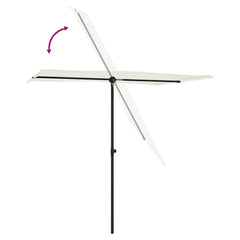 vidaXL Garden Parasol with Aluminium Pole 2x1.5 m Sand White 6