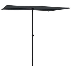 vidaXL Garden Parasol with Aluminium Pole 2x1.5 m Black 3