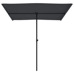 vidaXL Garden Parasol with Aluminium Pole 2x1.5 m Black 4