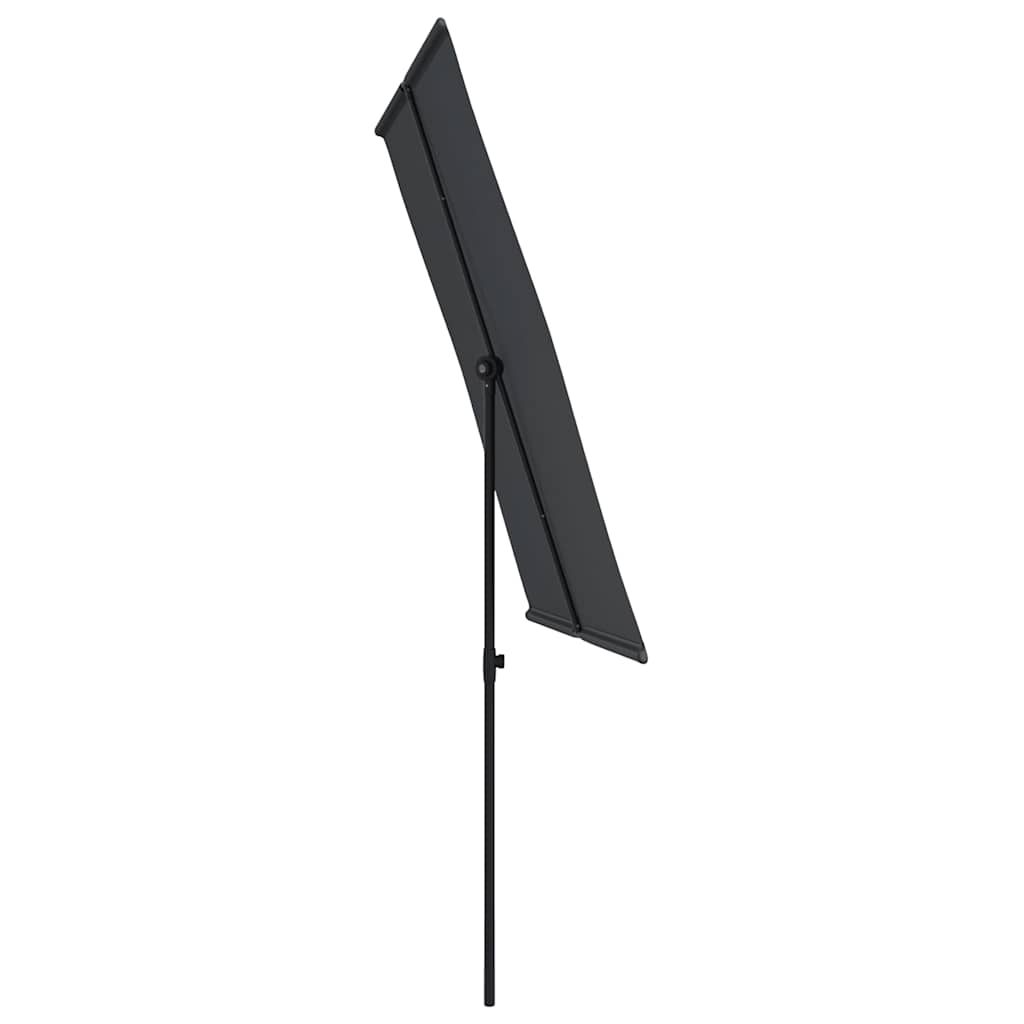 vidaXL Garden Parasol with Aluminium Pole 2x1.5 m Black 5