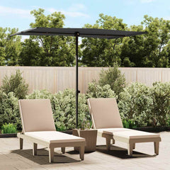 vidaXL Garden Parasol with Aluminium Pole 2x1.5 m Black 1