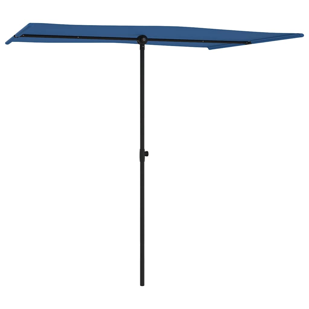 vidaXL Garden Parasol with Aluminium Pole 2x1.5 m Azure Blue 3