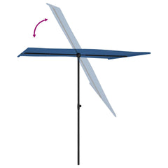 vidaXL Garden Parasol with Aluminium Pole 2x1.5 m Azure Blue 6
