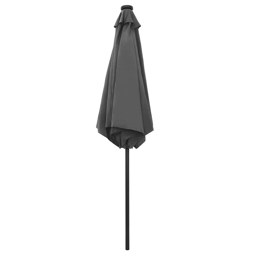 vidaXL Garden Parasol with LED Lights and Aluminium Pole 270 cm Anthracite 4