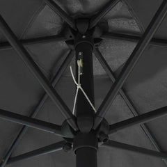 vidaXL Garden Parasol with LED Lights and Aluminium Pole 270 cm Anthracite 5