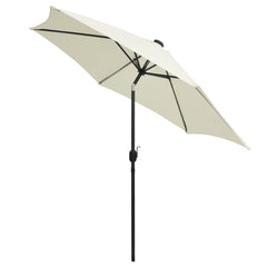 vidaXL Garden Parasol with LED Lights and Aluminium Pole 300 cm Sand White 3