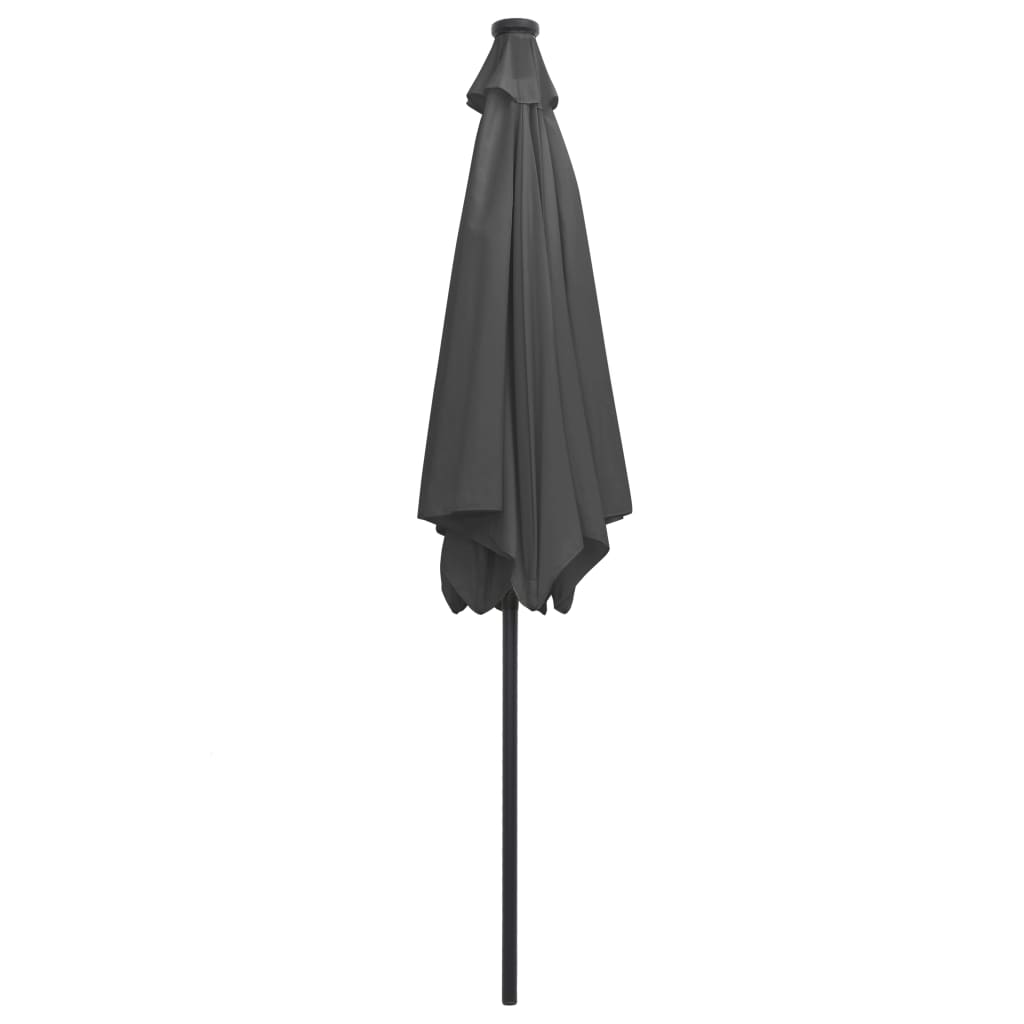 vidaXL Garden Parasol with LED Lights and Aluminium Pole 300 cm Anthracite 5