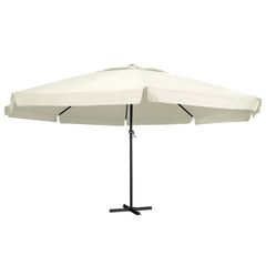 vidaXL Garden Parasol with Aluminium Pole 600 cm Sand White 1
