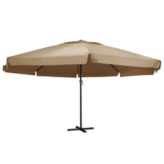 vidaXL Garden Parasol with Aluminium Pole 600 cm Taupe 1