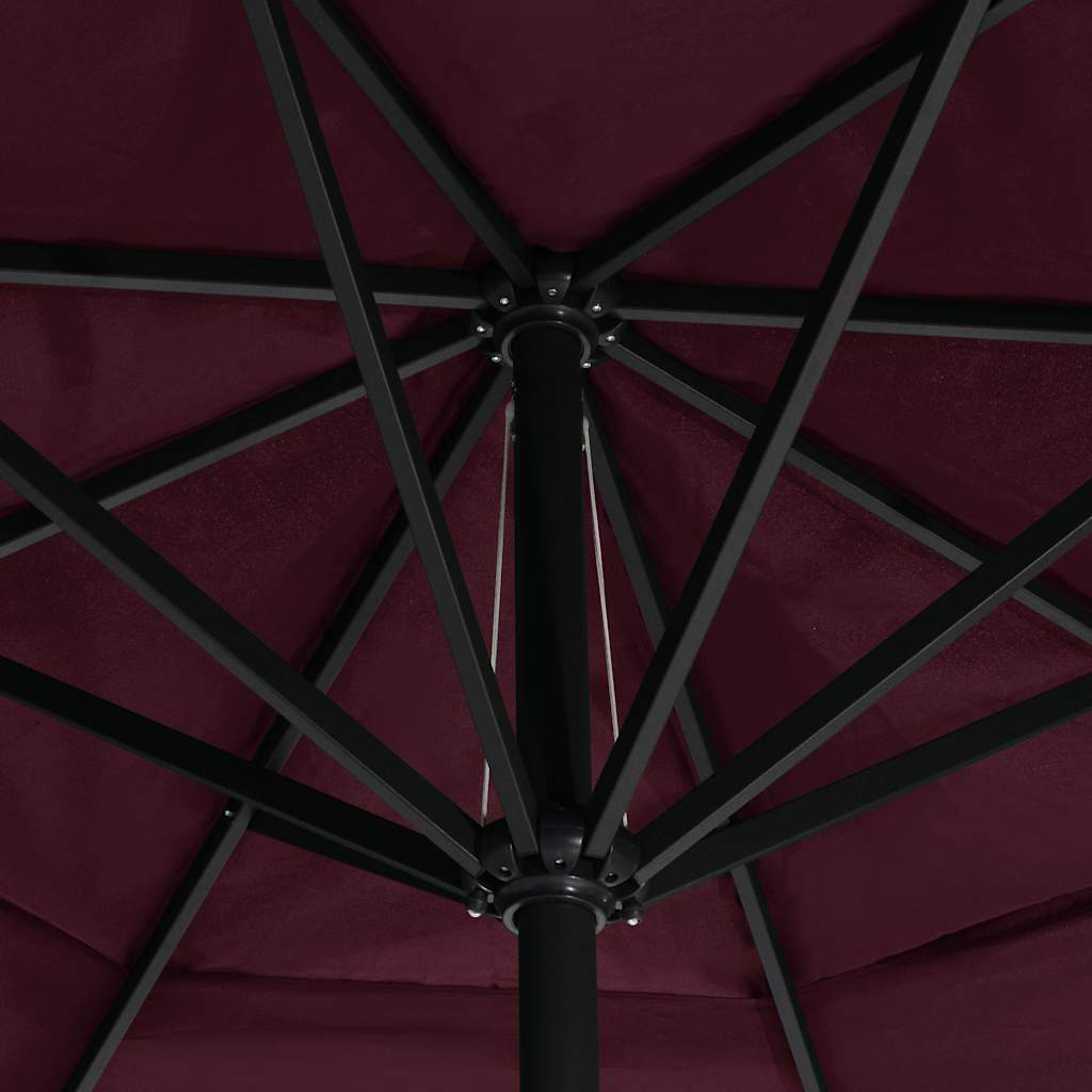 Garden Parasol with Aluminium Pole Bordeaux red 600 cm