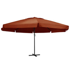vidaXL Garden Parasol with Aluminium Pole 600 cm Terracotta 1