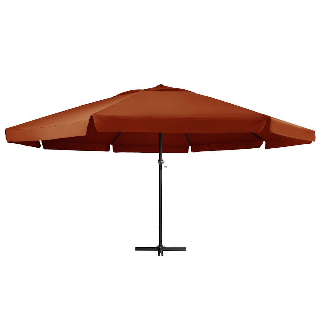 vidaXL Garden Parasol with Aluminium Pole 600 cm Terracotta 2