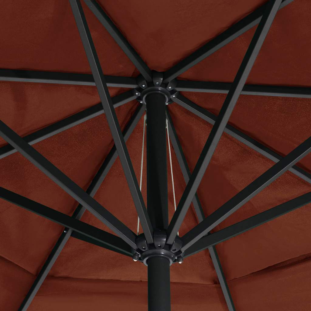 vidaXL Garden Parasol with Aluminium Pole 600 cm Terracotta 5