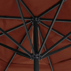 vidaXL Garden Parasol with Aluminium Pole 600 cm Terracotta 5