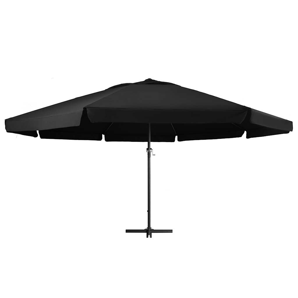 vidaXL Garden Parasol with Aluminium Pole 600 cm Black 2
